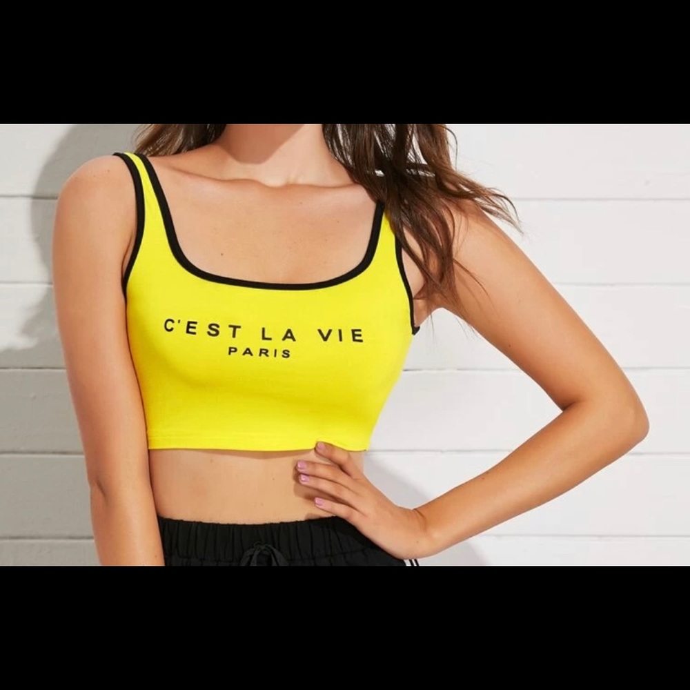 Cute yellow cropped top